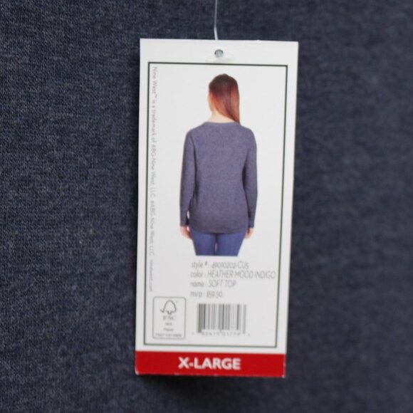 Nine West Womens Heather Mood Indigo Long Sleeve Sweater, Size XL, New with Tags - Picture 8 of 12
